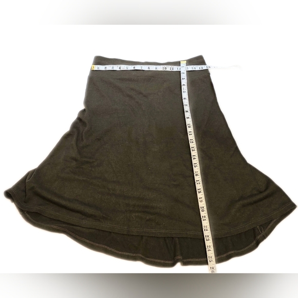 Smoking Lily Wool/acrylic Midlegnth Skirt. Med. Brown Olive Green. - Picture 6 of 8